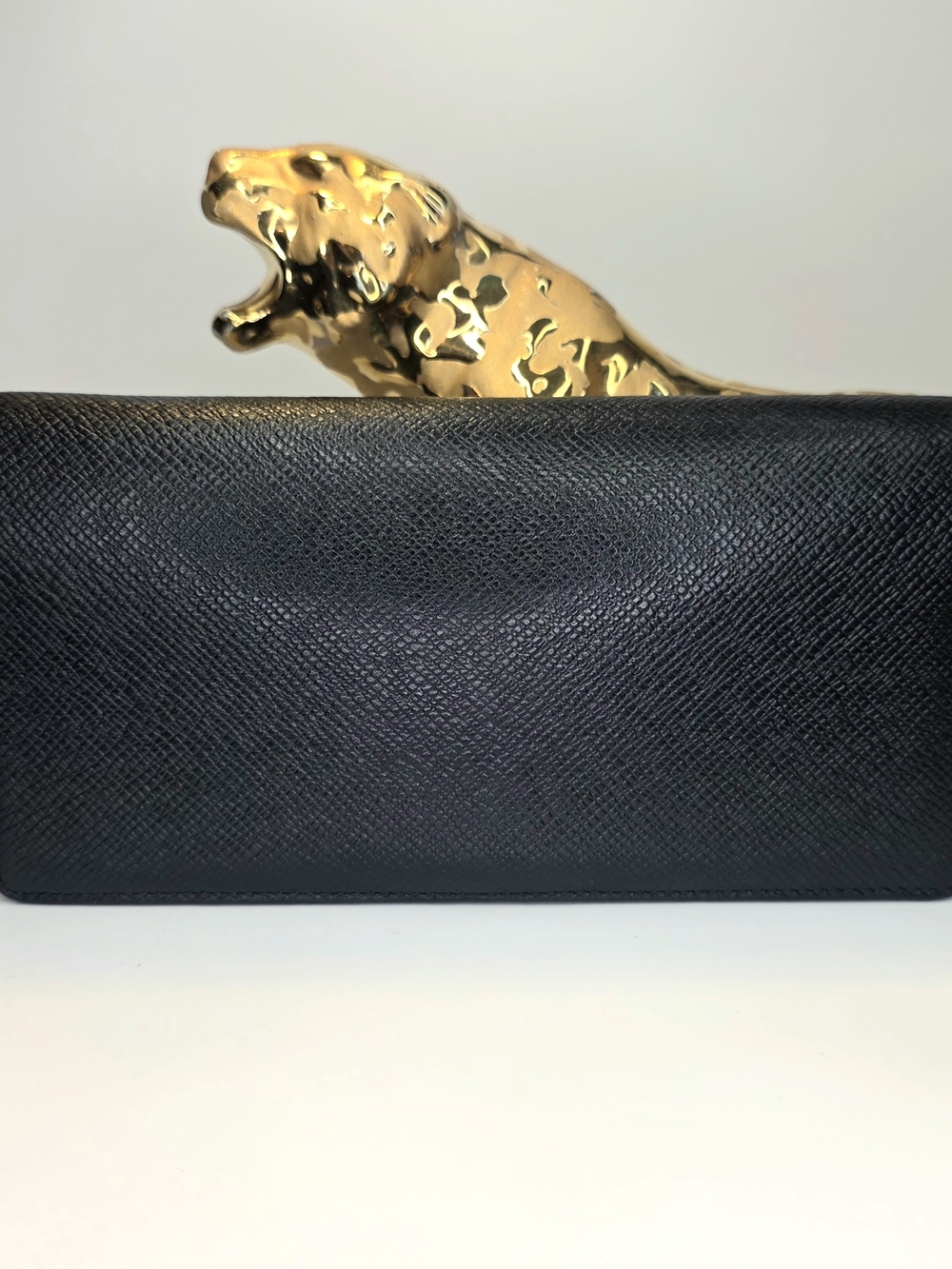 Louis Vuitton Brazza Taiga Leather Long Wallet, Black & Silver 🔥 - Picture 7 of 9